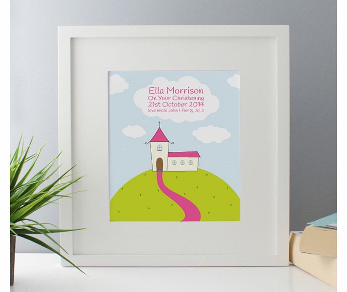 Girls Christening Framed Print