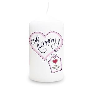 Personalised Heart Stitch Mummy Candle