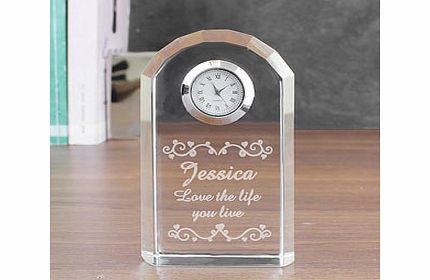 Personalised Heart Swirl Crystal Clock