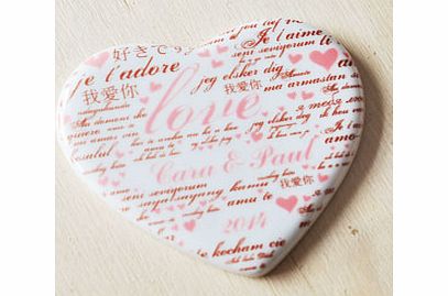 Personalised I Love Heart Coaster