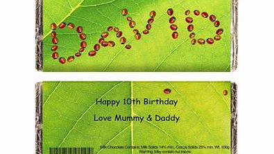 Personalised Ladybird Chocolate Bar