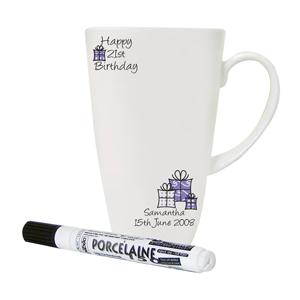 Personalised Lilac Happy Birthday Message Mug