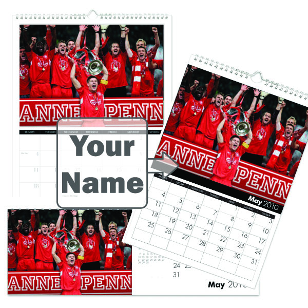 personalised Liverpool Legends Calendar A3