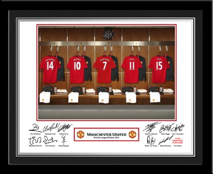 Personalised Man U Dressing Room Photo