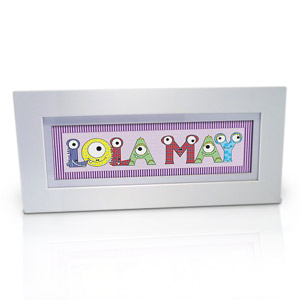 personalised Monster Name Frame For Girls