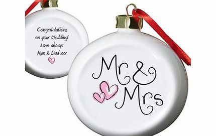 Personalised Mr and Mrs Bauble