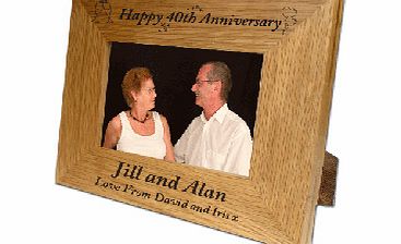 Oak Laser Engraved Happy 40th