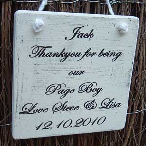 Page Boy Plaque