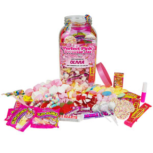 Personalised Perfect Pink Retro Large Sweetie Jar