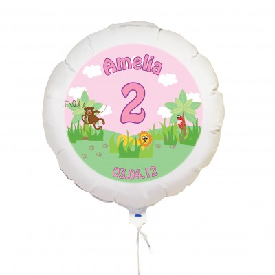 Personalised Pink Animal Balloon