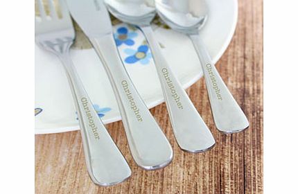 Personalised Plain 4 Piece Cutlery Set