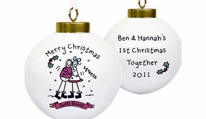 Personalised Purple Ronnie Christmas Couple