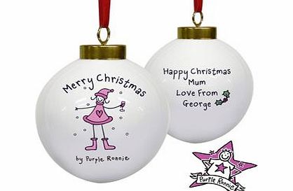 Personalised Purple Ronnie Female Bauble