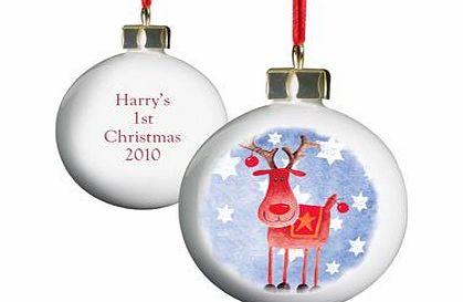 Personalised Red Nose Reindeer Bauble