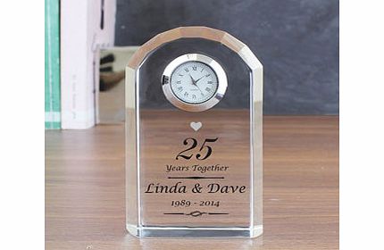 Silver Anniversary Crystal Clock