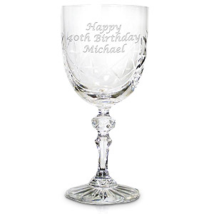 personalised Single Cut Crystal Wine Goblet