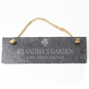 Slate Door Hanger with Flower Motif