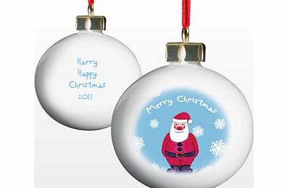 Personalised Snow Scene Santa Bauble