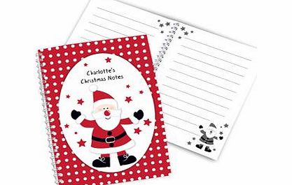 Personalised Spotty Santa A5 Notebook