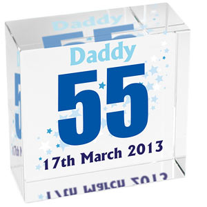 Personalised Stars Age Crystal Block Medium