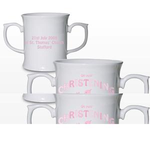 Stork Pink Christening Loving Mug