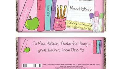 Personalised Teachers Books Female Chocolate Bar