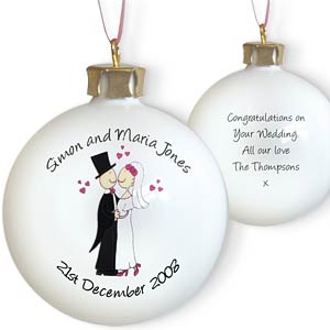 personalised Wedding Couple Keepsake Bauble