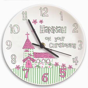 Whimsical Church Christening Clock