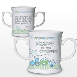 Whimsical Train Blue Mug