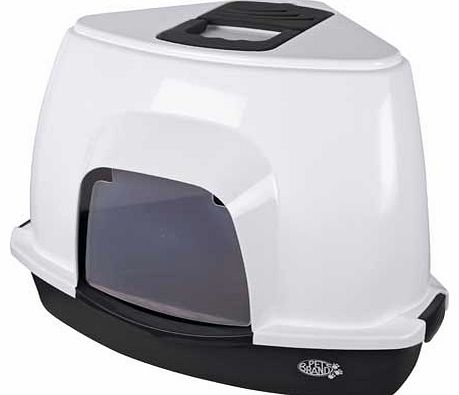 Corner Cat Litter Tray with Hood -