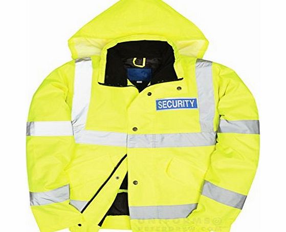 Peter Drew Contracts Ltd Peter Drew - HiVis Bomber Jacket - Yellow amp; Security - 2XL