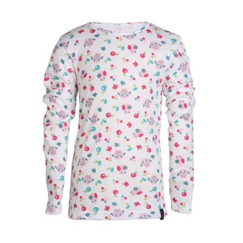 Girl` Owl Print Thermal Top