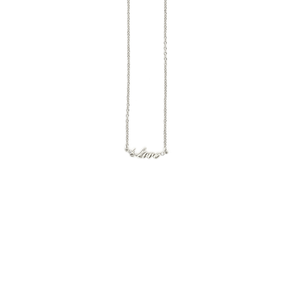 Petite Love Necklace - White Gold