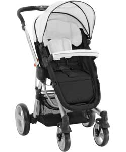 Petite Star Kurvi Match Pram - Pearl and White