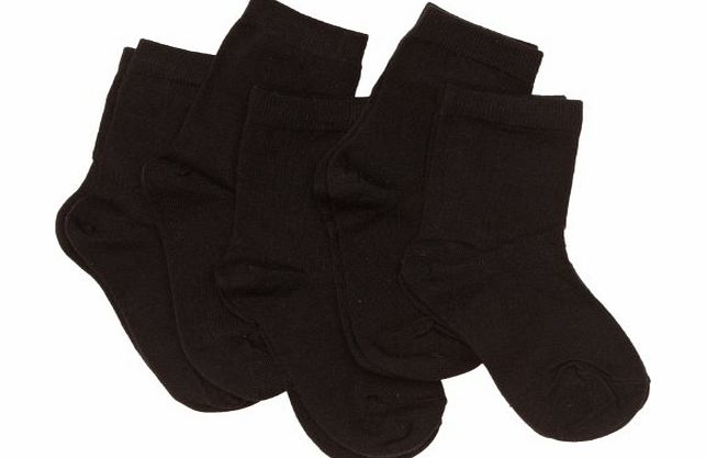 PEX Short School Award 5 Pairs Boys Socks Black 12 1/2-3 1/2