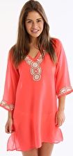 Phax, 1295[^]243696 Beachwear Embroidered Kaftan - Neon Orange