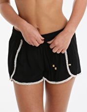 Phax, 1295[^]272889 Colour Mix Lace Detail Shorts - Black