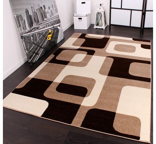 PHC Designer Rug Retro Design Brown Beige Cream 240x320 cm