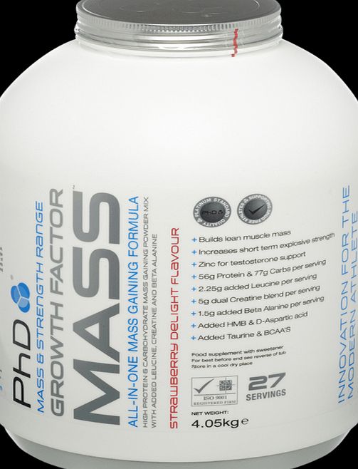 PhD Growth Factor Mass Strawberry 4005g Powder -