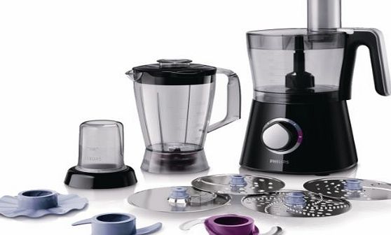 Philips Compact 3-in-1 Food Processor, 750 Watt - Black