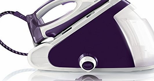 Philips GC9236/02 PerfectCare Expert Steam Generator Iron with OptimalTemp and 320 g Steam Boost, 1.5 Litre, 2400 W, 6 Bar, Dark Purple/White Tank