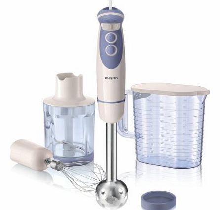 Philips Viva Collection HR1617/01 Metal Bar Hand Blender, White/Lilac