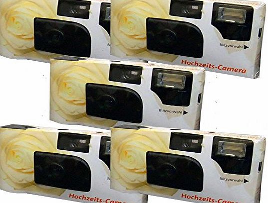 Photo Porst 5x PHOTO PORST Disposable Camera/Wedding Camera / Yellow Roses (Cameras 27 Photos Flash 5 Pack)