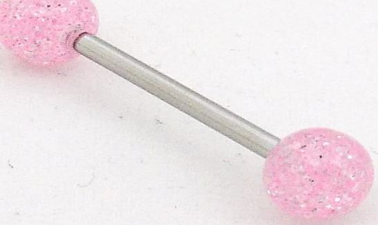 Tongue Bars - Pierced & Modified - Body Jewellery - Super Glitter UV Tongue Stud - Clear / Silver