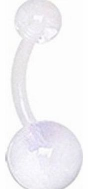 Piercing Boutique Bioflex Naval Belly Bar 1.6mm Bar Thickness (14 gauge) x 10mm Length One piece Clear