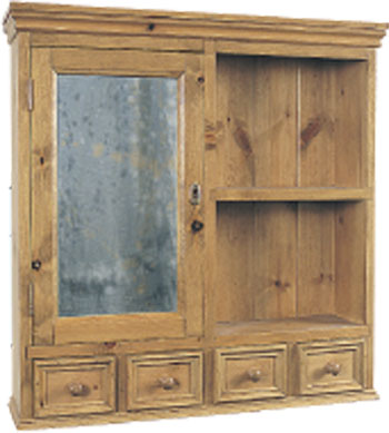 pine BATHROOM CABINET 1DOOR 4DRAWERS