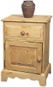 pine BEDSIDE CABINET 1DOOR 1DRAWER ROMNEY