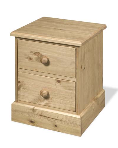 PINE BEDSIDE CABINET 2 DRAWER GRAMPIAN