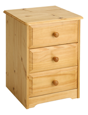 pine BEDSIDE CABINET 3 DRAWER BALMORAL