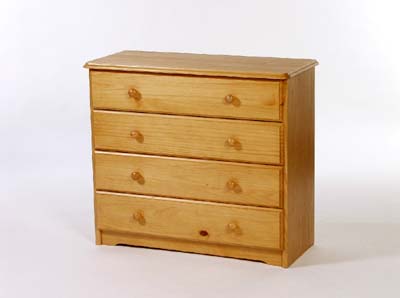 PINE BEDSIDE CABINET 4 DRAWER CALEDONIAN